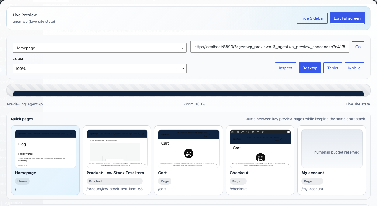 SophMate Theme Assistant workspace showing chat, preview, and design controls.